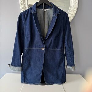 Chico's Dark Blue Denim Blazer